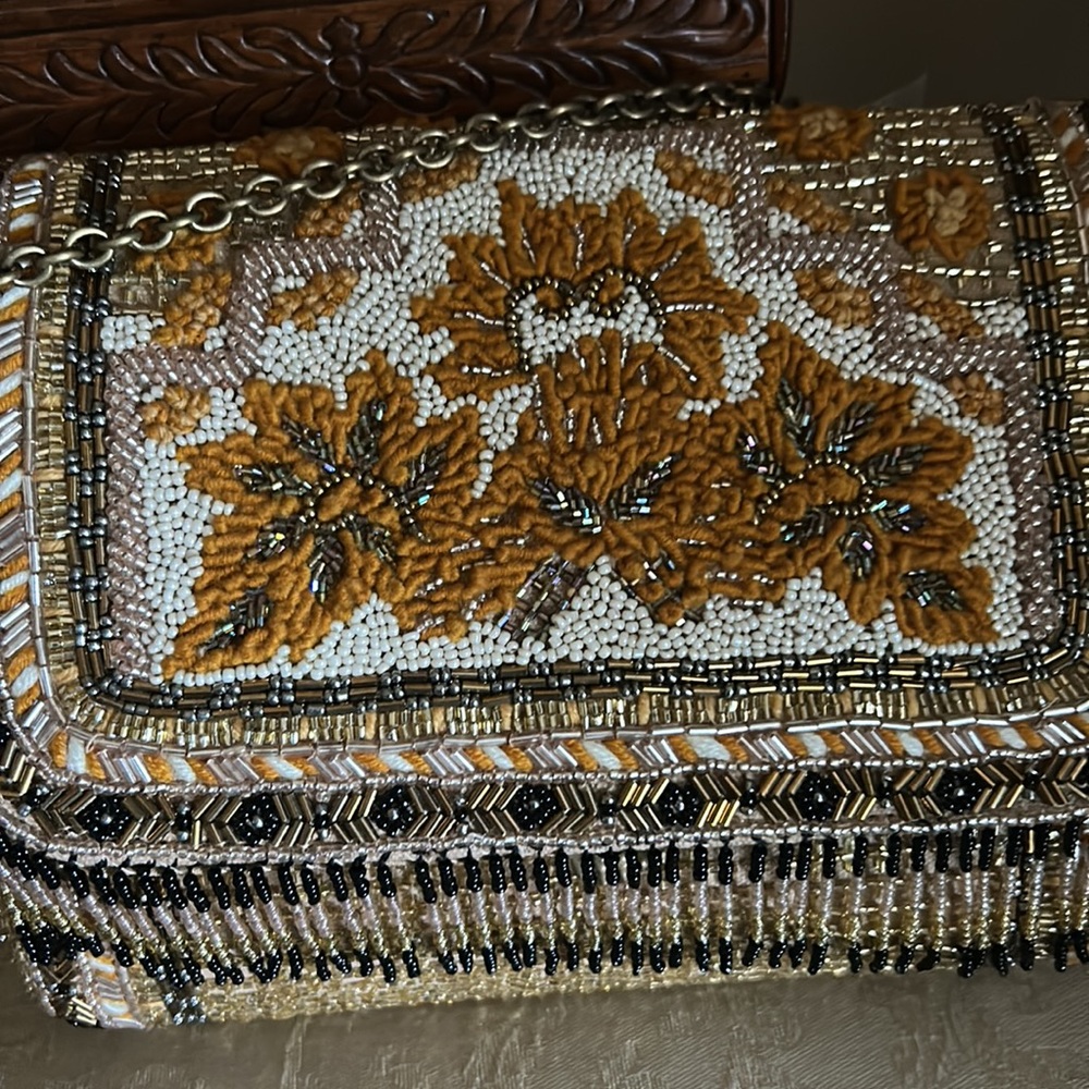 Gold Flame Embellished Shoulder Bag - Picture 11 of 11